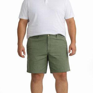 George Big Men’s Stretch Cotton Blend Twill Flat Front Shorts, 7” Inseam, 46 wai